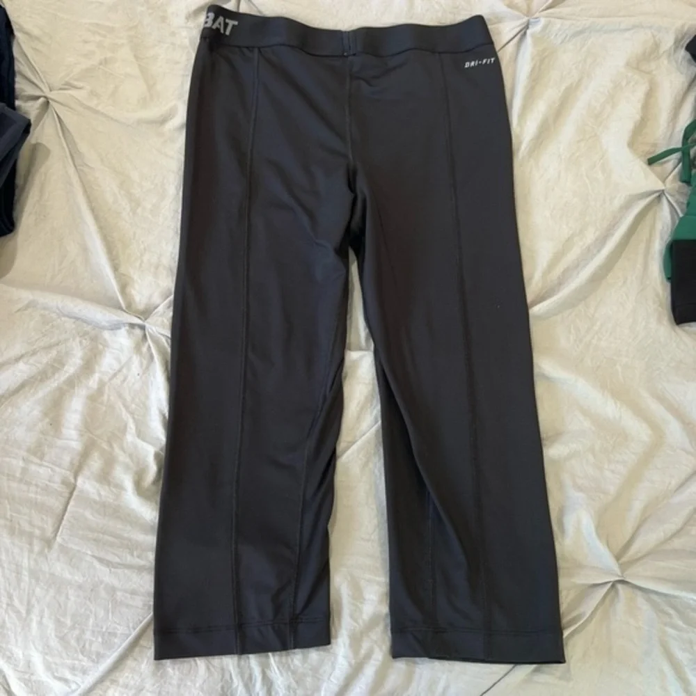 Nike Black and Gray Athletic Pants pro combat Dri fit compression